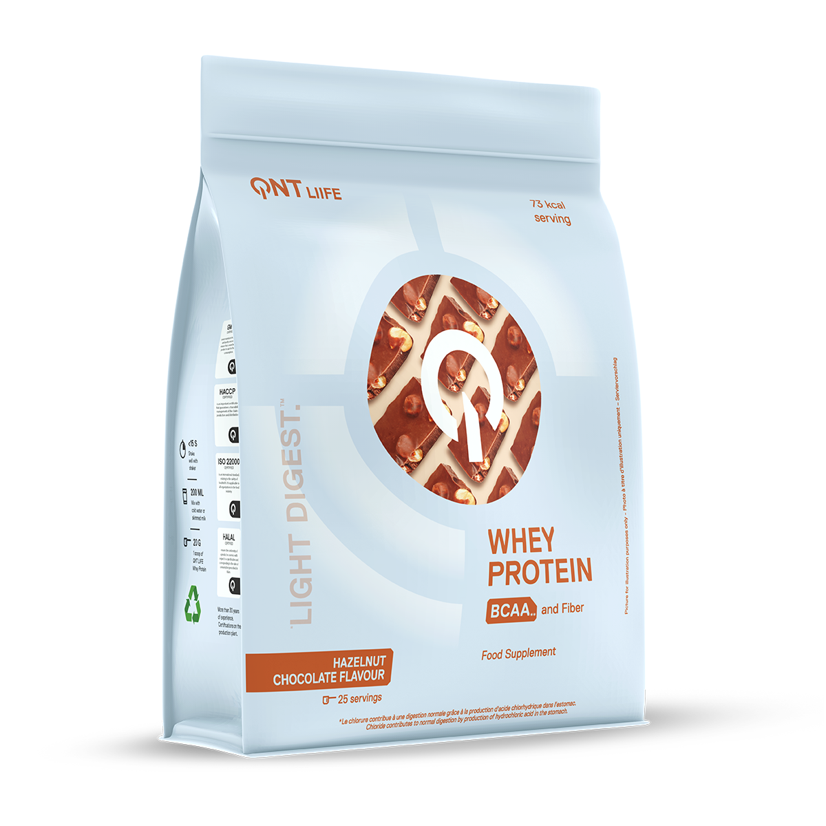 QNT Light Digest Whey Protein - Eiwit Poeder - 500 gram - Hazelnut Chocolate