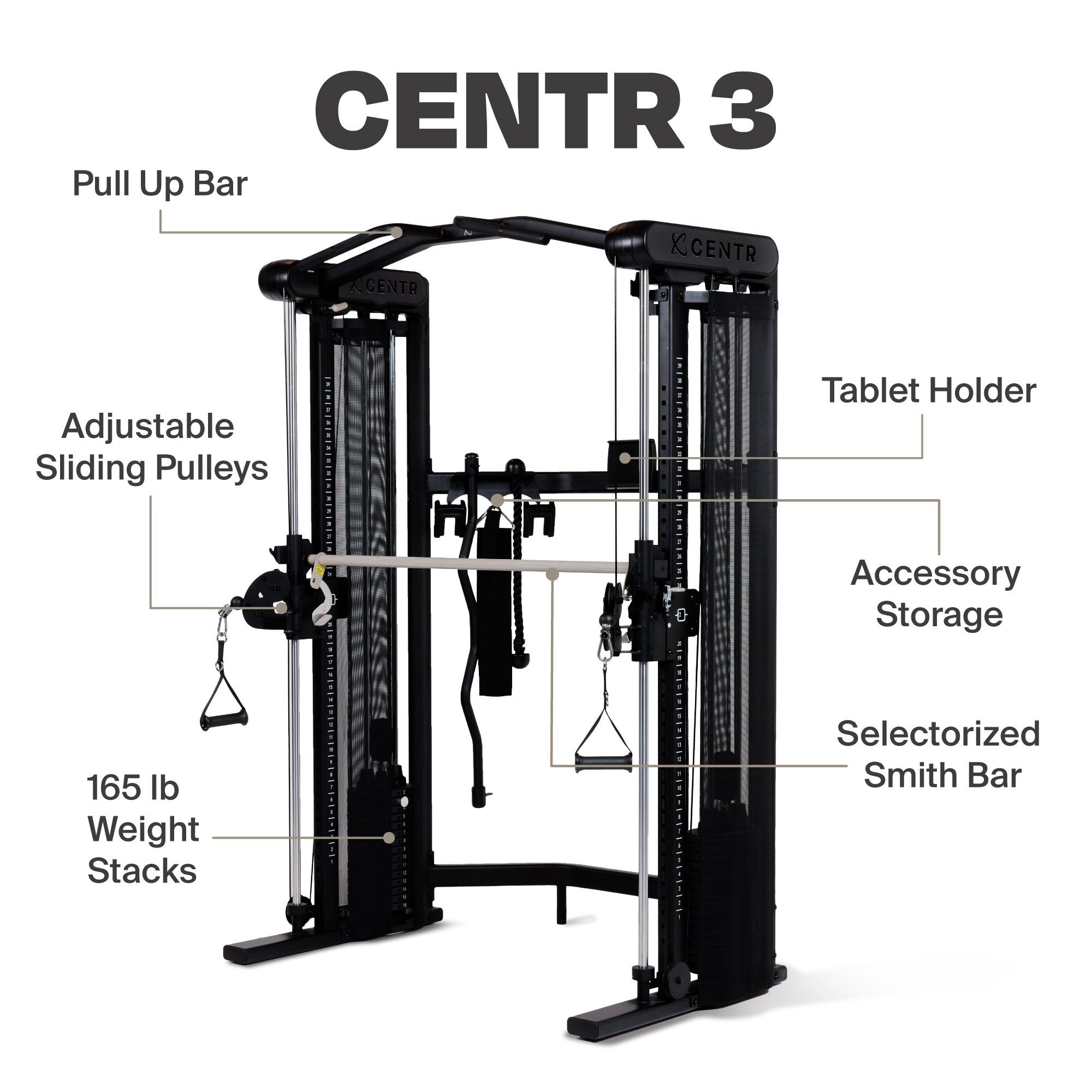 Centr 3 Home Gym - Functional Trainer met Smith Machine