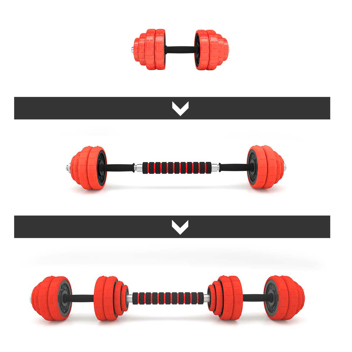 HMS Verstelbare Halter en Dumbbell Set - Rood - 30 kg