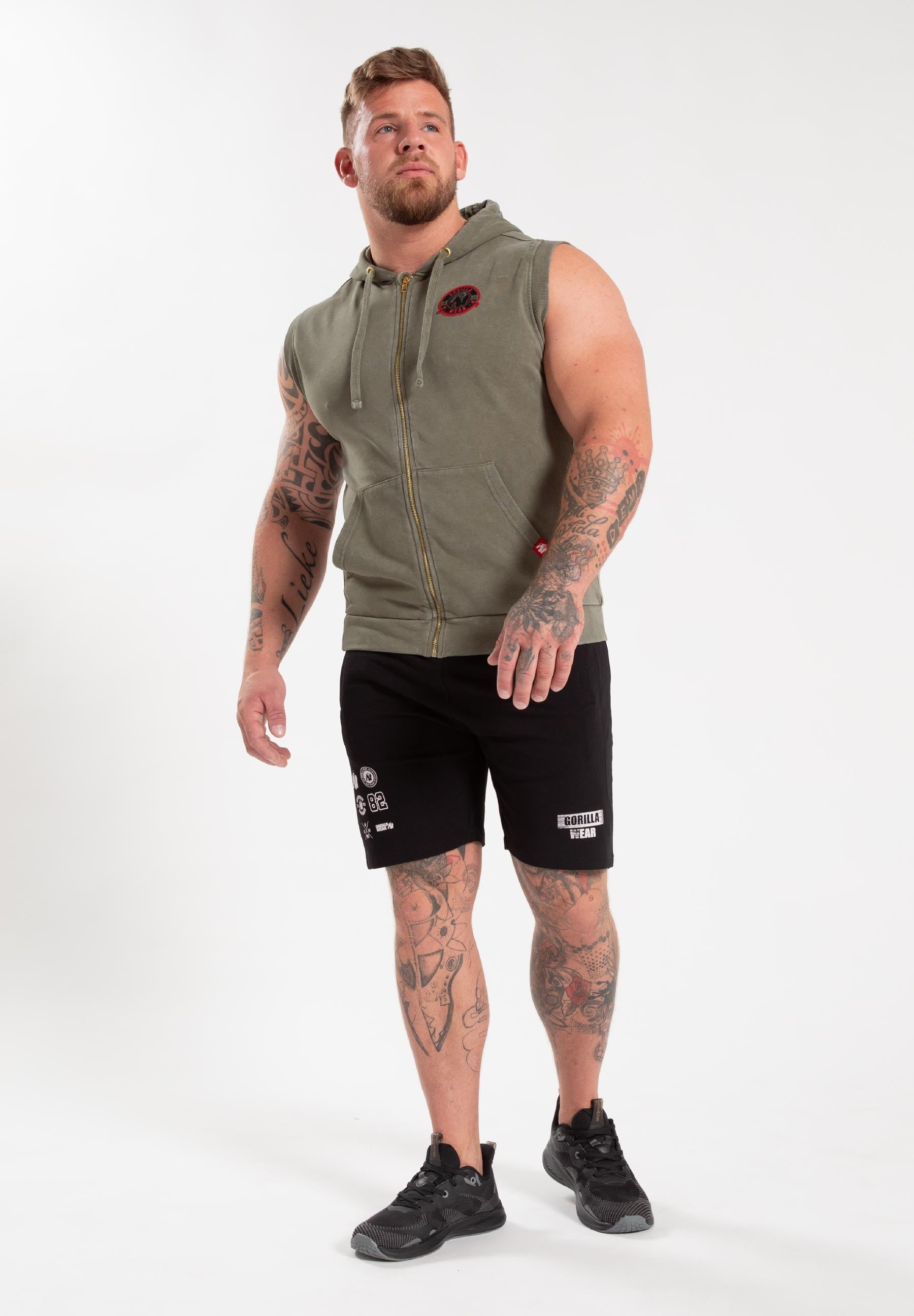 Gorilla Wear Silverdale Mouwloos Vest met Capuchon - Legergroen