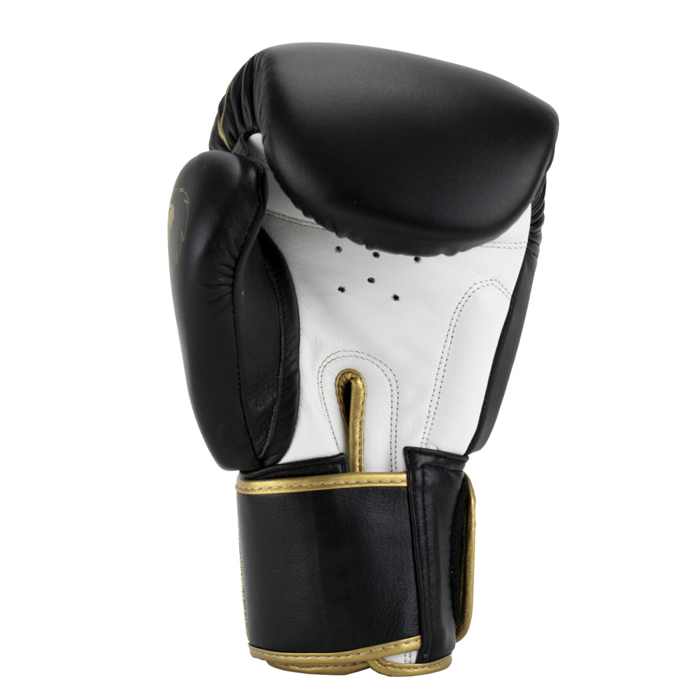 Super Pro Combat Gear Warrior SE Lederen (Kick)Bokshandschoenen - Zwart/Goud/Wit