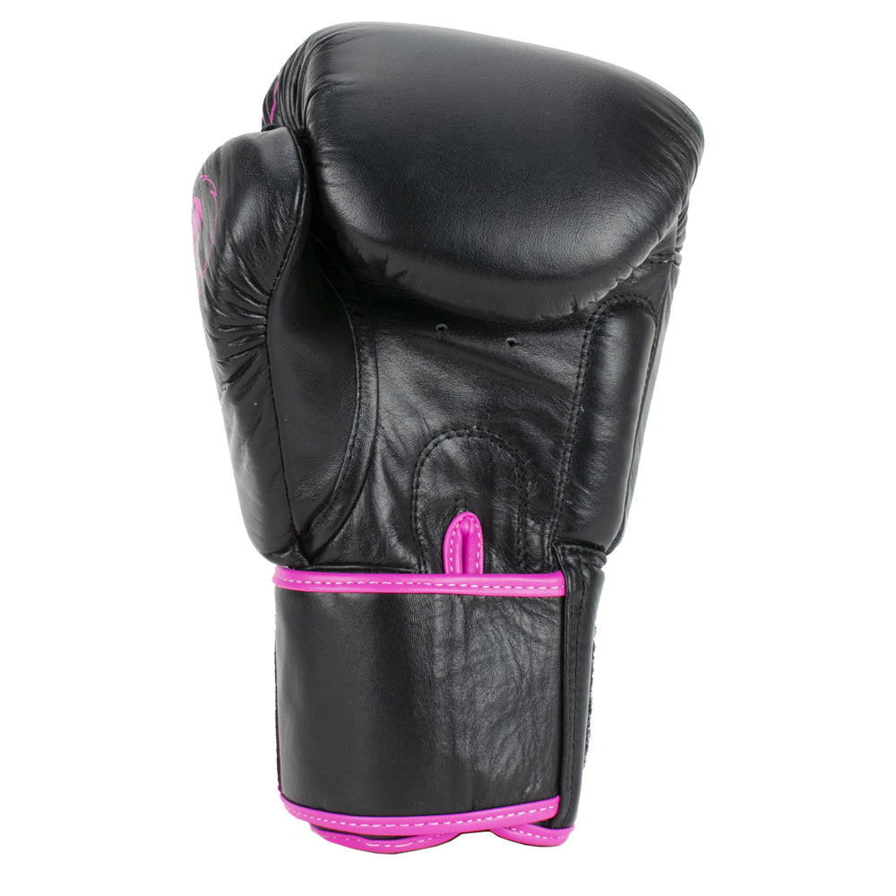 Super Pro Combat Gear Warrior Lederen (Kick)Bokshandschoenen - Zwart/Roze