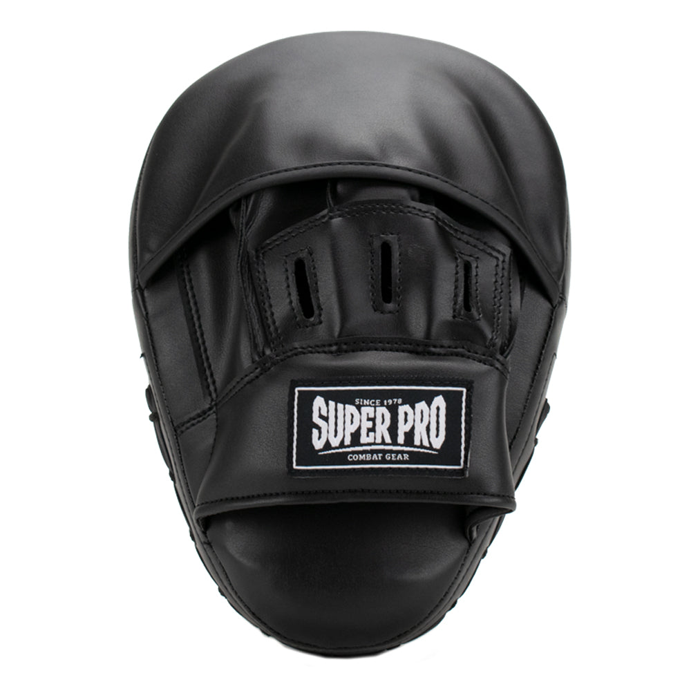 Super Pro Combat Gear Curved PU Handpads - Zwart / Wit