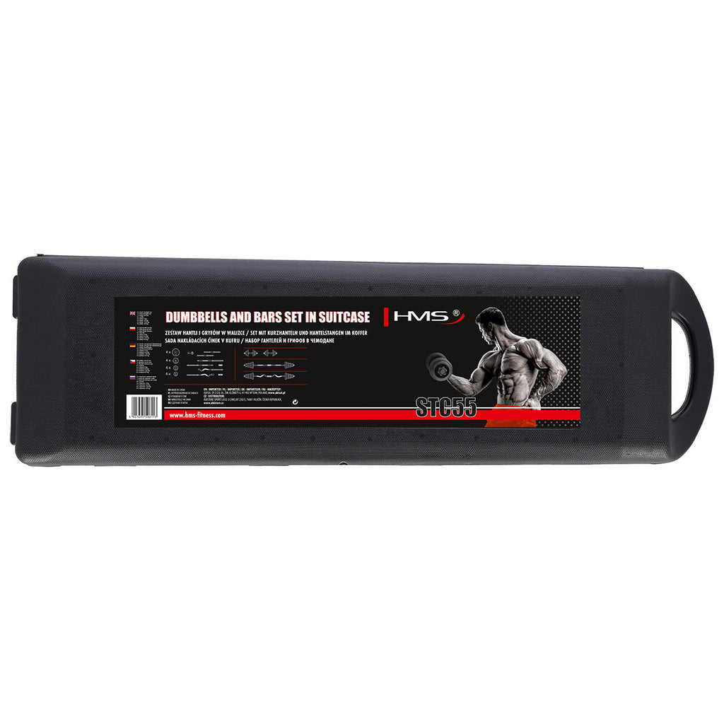 HMS Verstelbare Halter en Dumbbell Set met Opbergkoffer - 55 kg