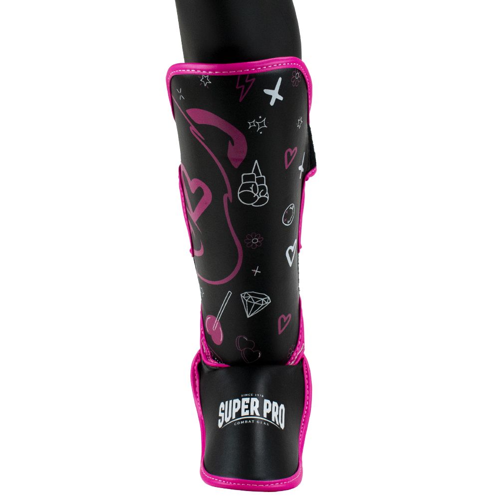 Super Pro Combat Gear Scheenbeschermer Kids Bear - Zwart/Roze
