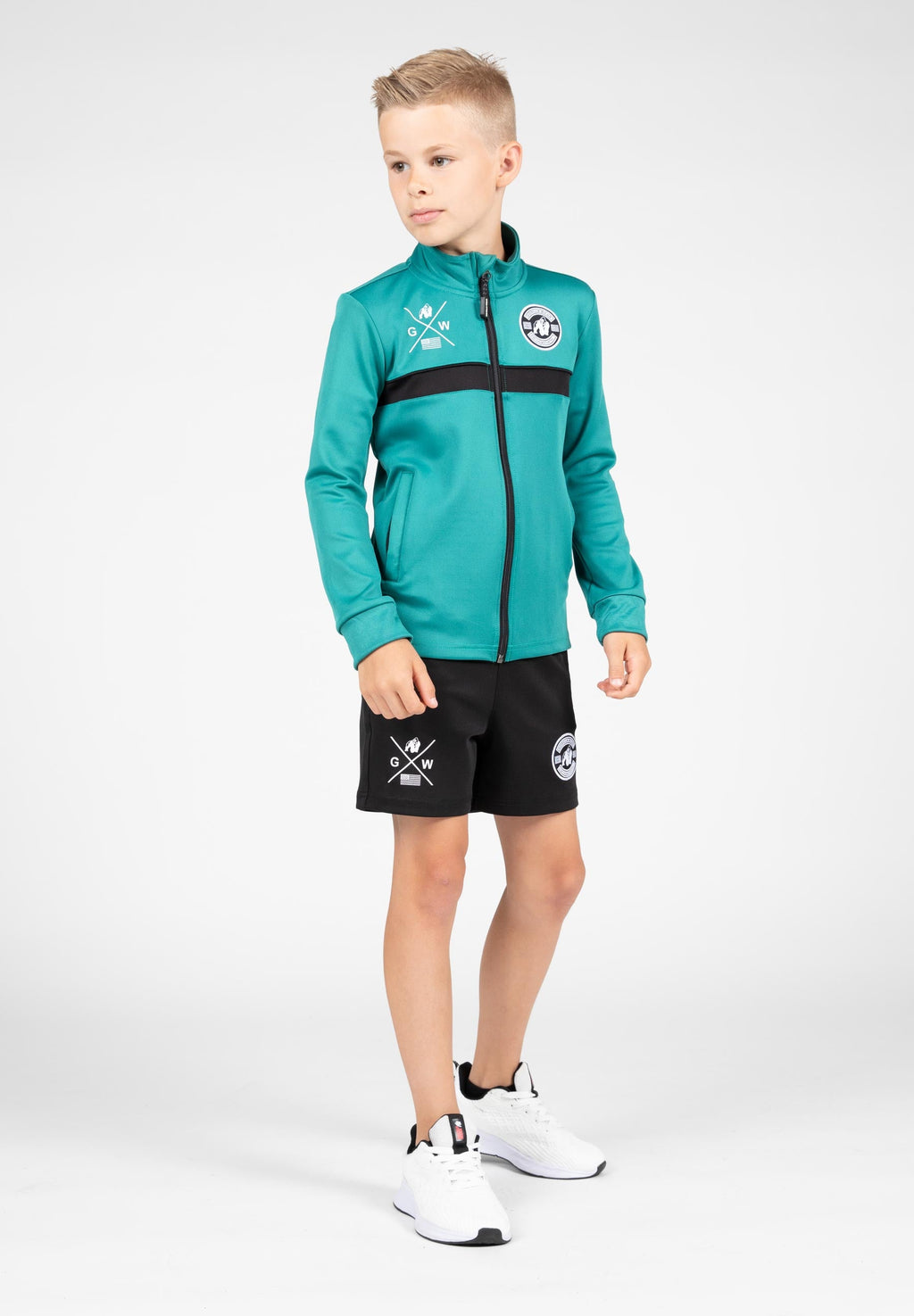 Gorilla Wear Vernon Kids Trainingsjas - Groen/Blauw