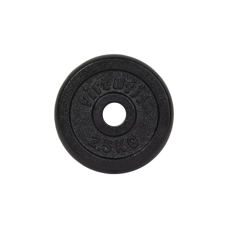 VirtuFit Gietijzeren Halterschijf - Halter gewicht - 30 mm - 2,5 kg - Zwart