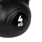 VirtuFit PVC Kettlebell - 4 kg - Zwart