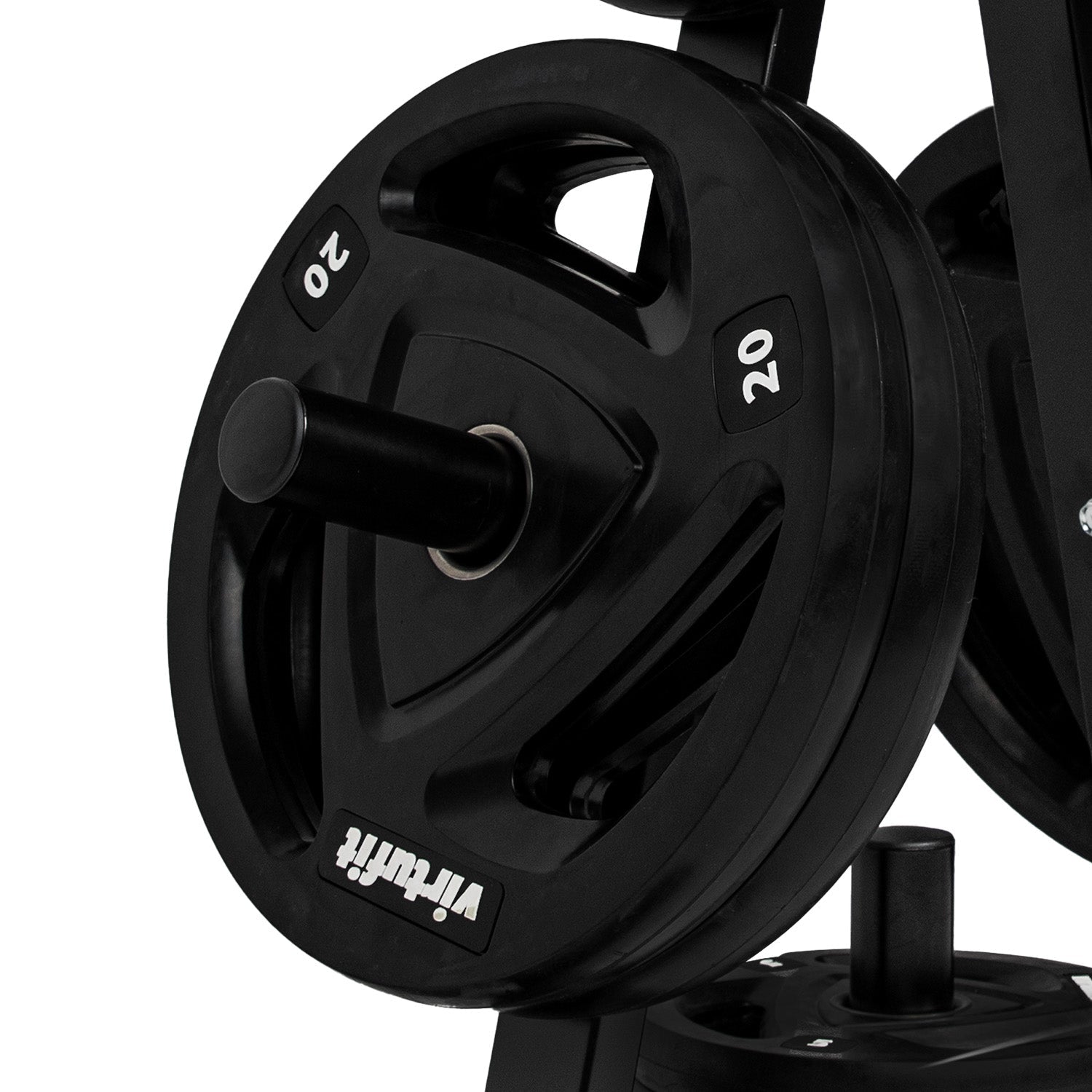 VirtuFit Halterschijf Opbergrek + Rubberen Halterschijf - 150 kg