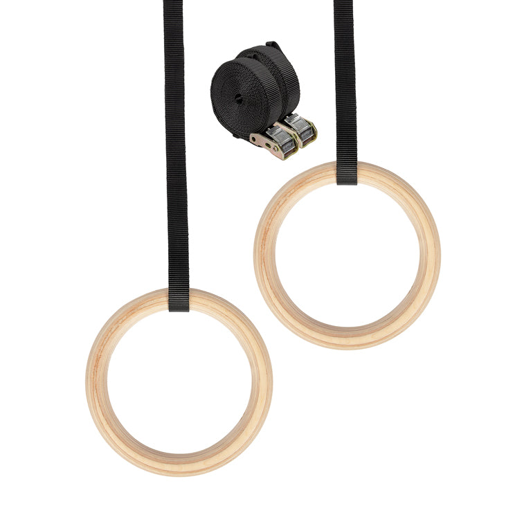 VirtuFit Houten Gym Ringen - Inclusief straps