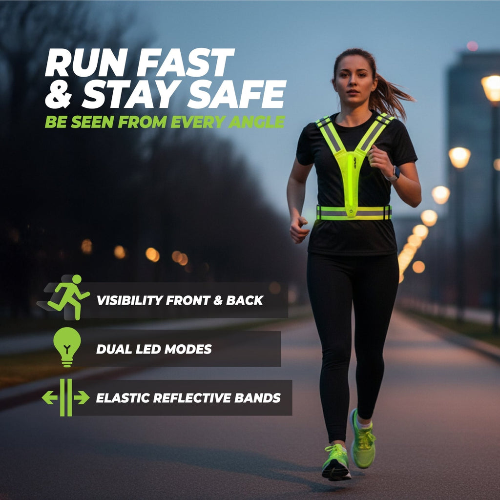 VirtuFit Reflecterend Veiligheidsvest met LED - Verlicht Hardloopvest