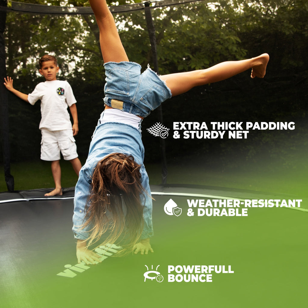 VirtuFit Premium Trampoline met Veiligheidsnet - Zwart - 366 cm