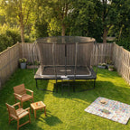 VirtuFit Premium Rechthoekige Trampoline met Veiligheidsnet - Zwart - 213 x 305 cm - Gratis trap