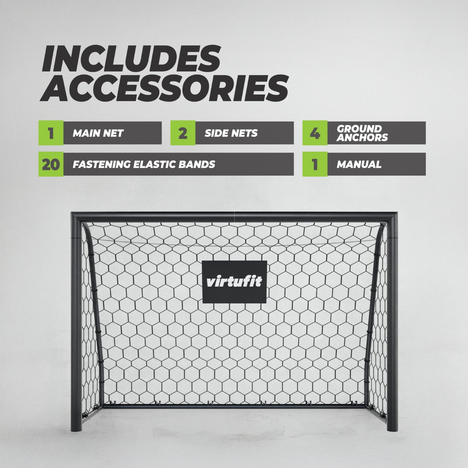 VirtuFit Voetbaldoel Premium - Heavy Duty Voetbal Goal - 180 x 120 x 60