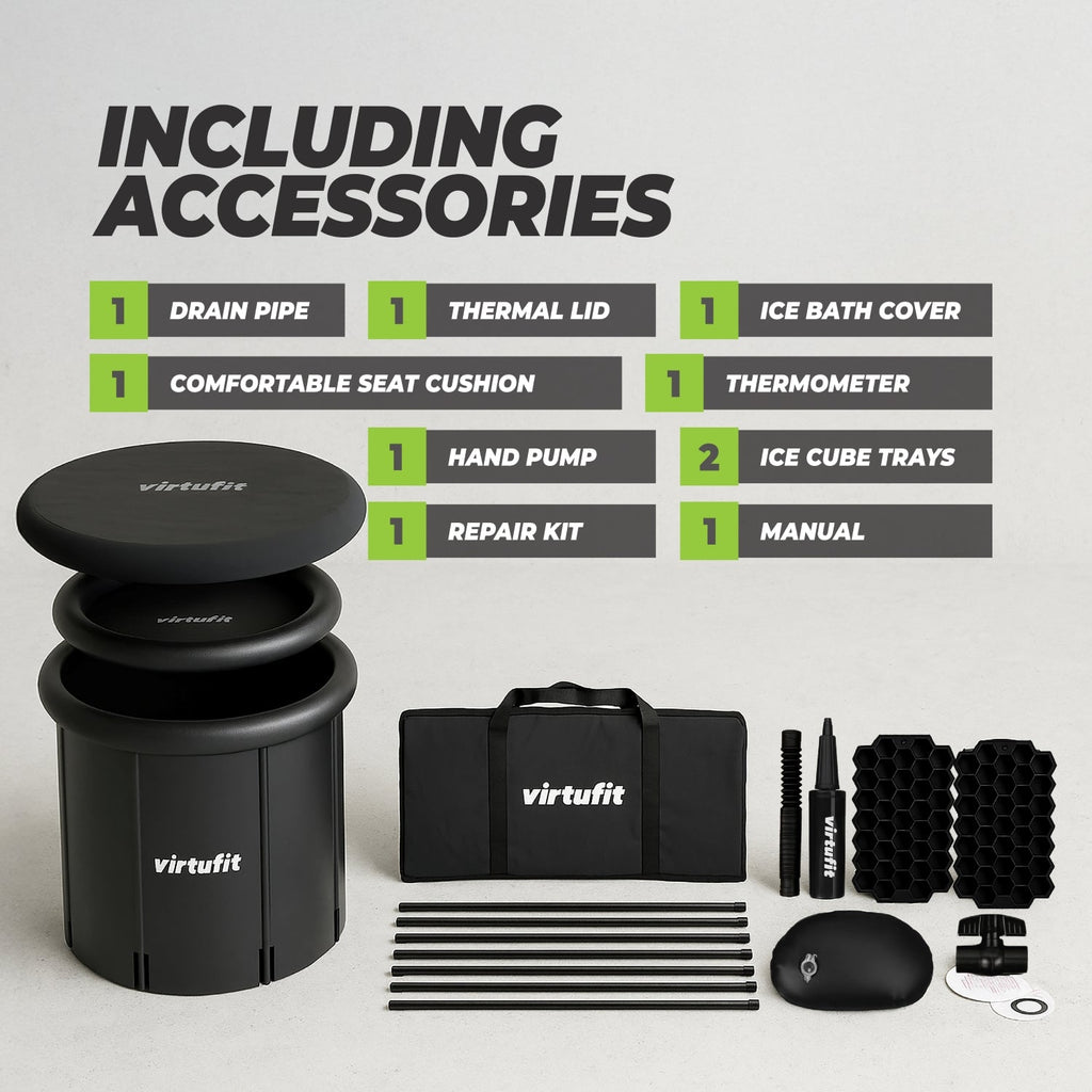 VirtuFit IJsbad XXL - 375 Liter - Antraciet - Inclusief accessoires
