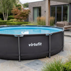 VirtuFit Rond Zwembad Ø244x 76 cm - Antraciet - Compleet pakket