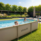 VirtuFit Rechthoekig Zwembad - 260 x 180 x 66 cm - Beige - Inclusief Filterpomp