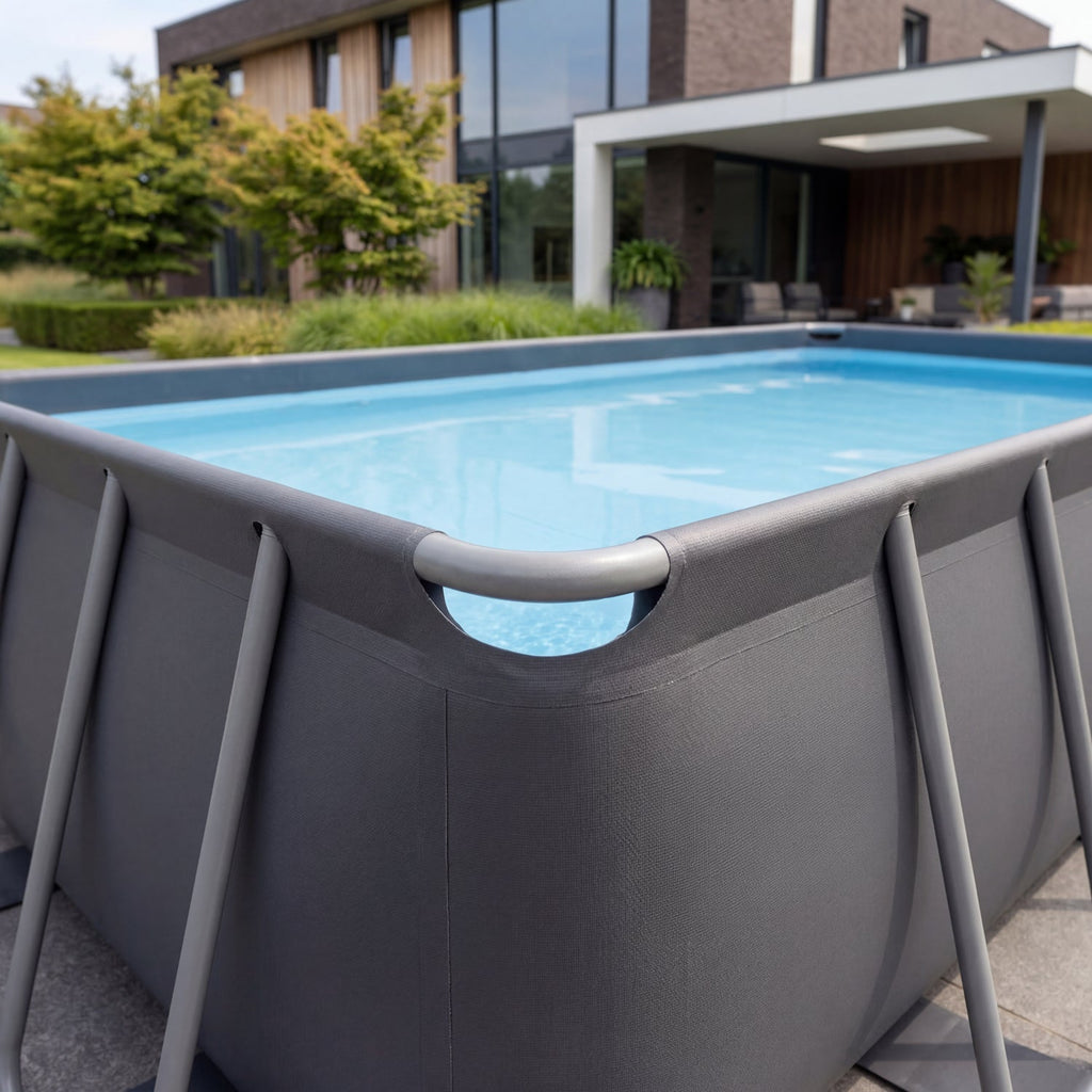 VirtuFit Rechthoekig Zwembad 400 x 200 x 122 cm - Antraciet - Compleet Pakket