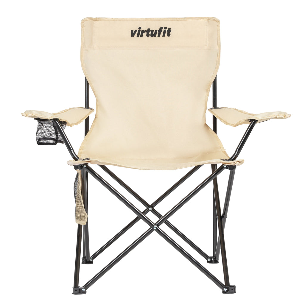 VirtuFit Opvouwbare Camping Stoel - Strandstoel - Beige