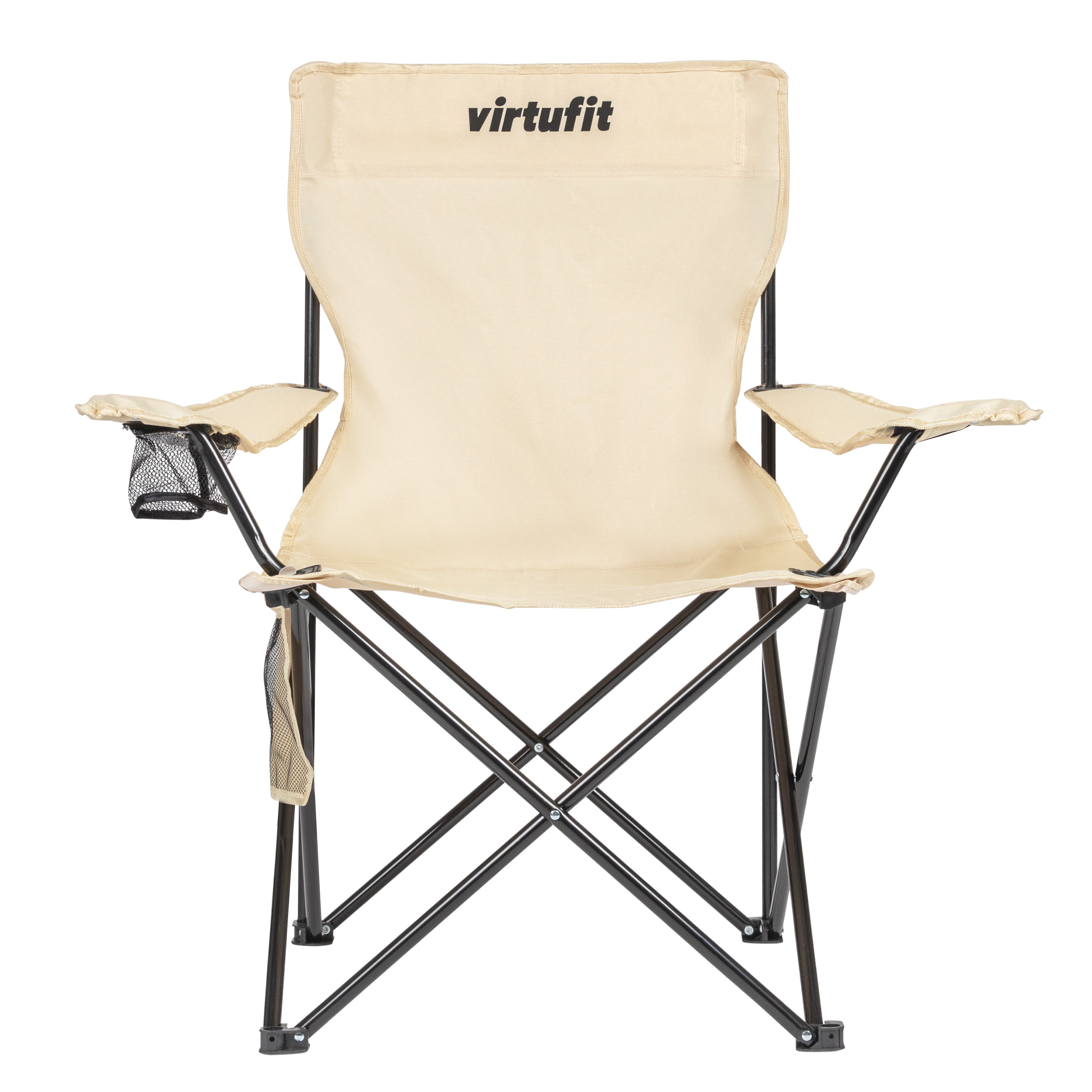 VirtuFit Opvouwbare Camping Stoel - Strandstoel - Beige