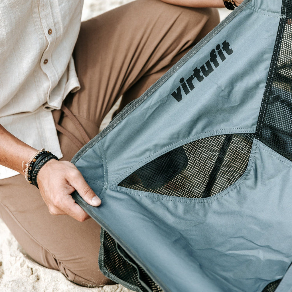 VirtuFit Camping Stoel Compact - Strandstoel - Opvouwbaar - Zwart
