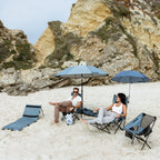 VirtuFit Opvouwbare Camping Stoel - Strandstoel - Zwart