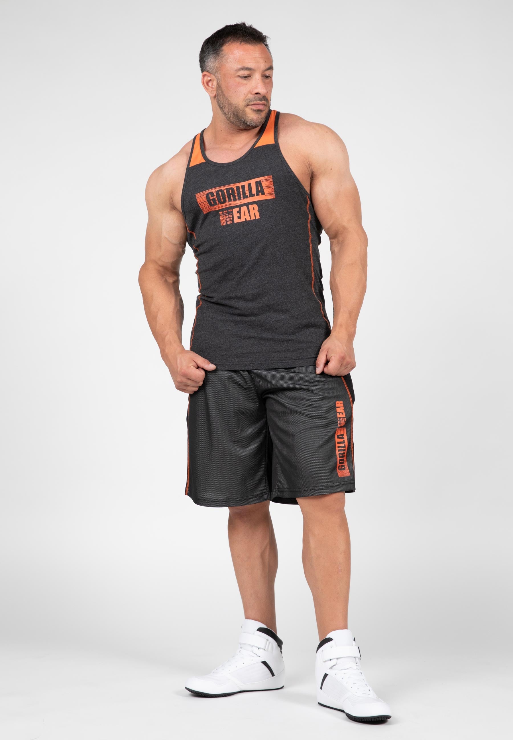 Gorilla Wear Wallace Mesh Shorts - Grijs/Oranje