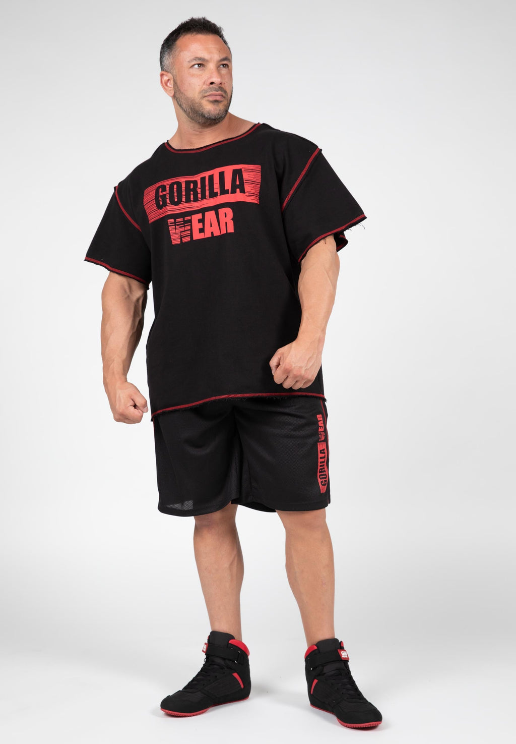 Gorilla Wear Wallace Workout Top - Zwart/Rood
