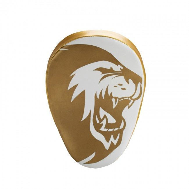 Super Pro Combat Gear Curved PU Handpads - Wit / Goud
