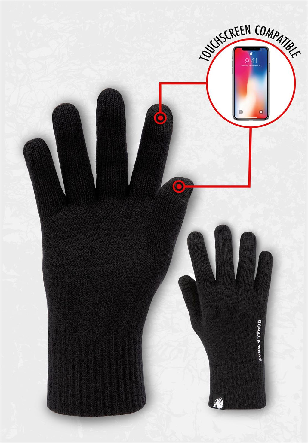 Gorilla Wear Waco Gebreide Handschoenen Zwart