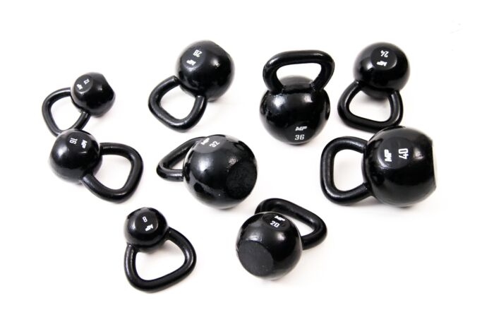 Muscle Power Gietijzeren Kettlebell - Zwart - 32 kg