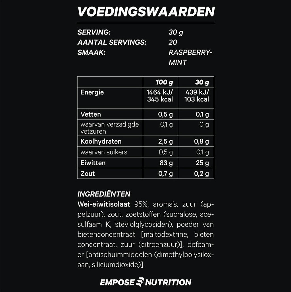 Empose Nutrition Water Clear Isolate - Eiwit Poeder - Protein Combi-Deal - Tropical / Raspberry Mint