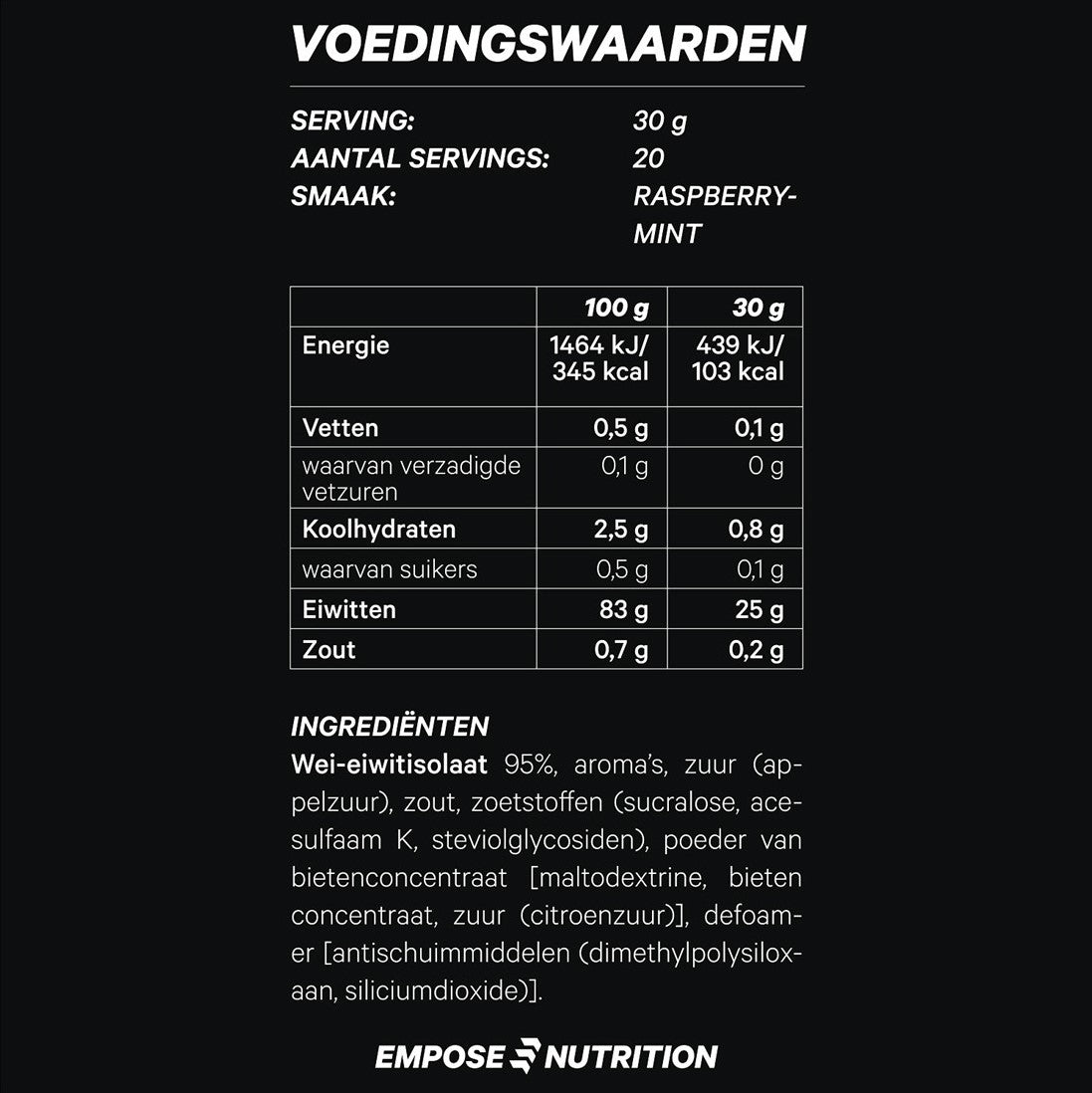 Empose Nutrition Water Clear Isolate - Eiwit Poeder - Protein Combi-Deal - Tropical / Raspberry Mint
