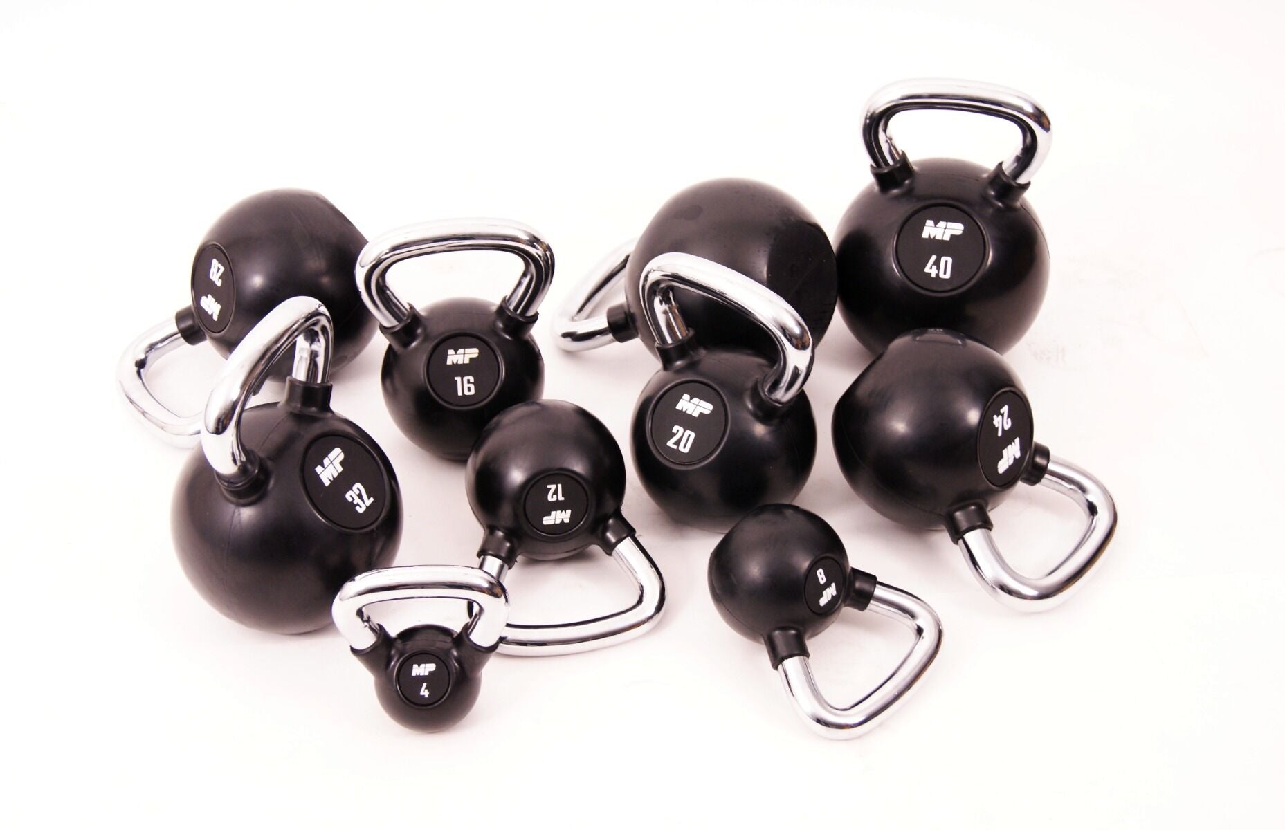 Muscle Power Rubberen Kettlebell - Zwart - 20 kg