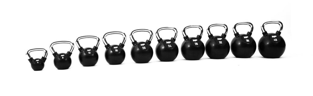 Muscle Power Rubberen Kettlebell - Zwart - 40 kg