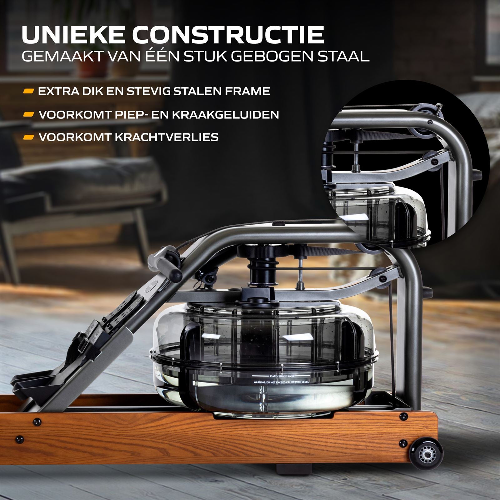 Fluid Rower Apollo Pro V Roeitrainer - Donker Eiken