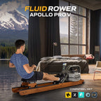 Fluid Rower Apollo Pro V Roeitrainer - Donker Eiken