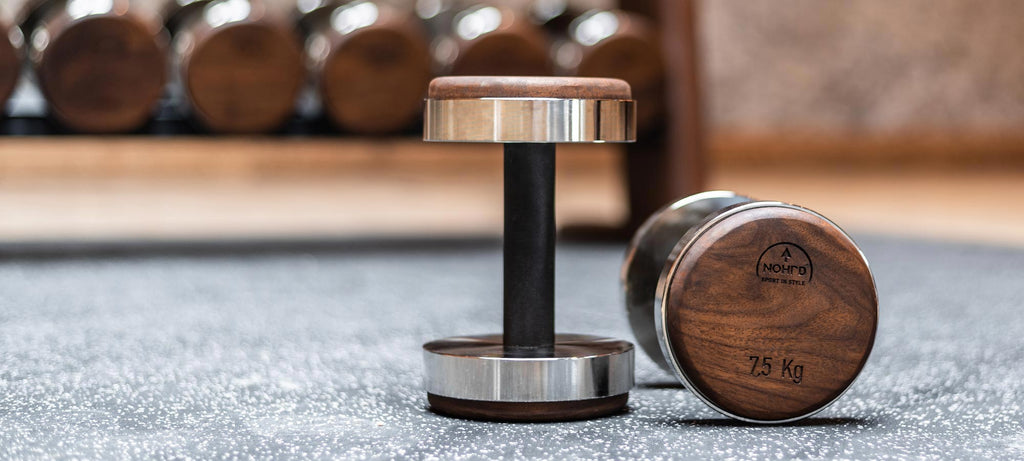 Nohrd Dumbbellset van 36 - Incl. Opbergrek - Walnoot