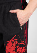 Gorilla Wear Buffalo Old School Workout Shorts - Zwart/Rood