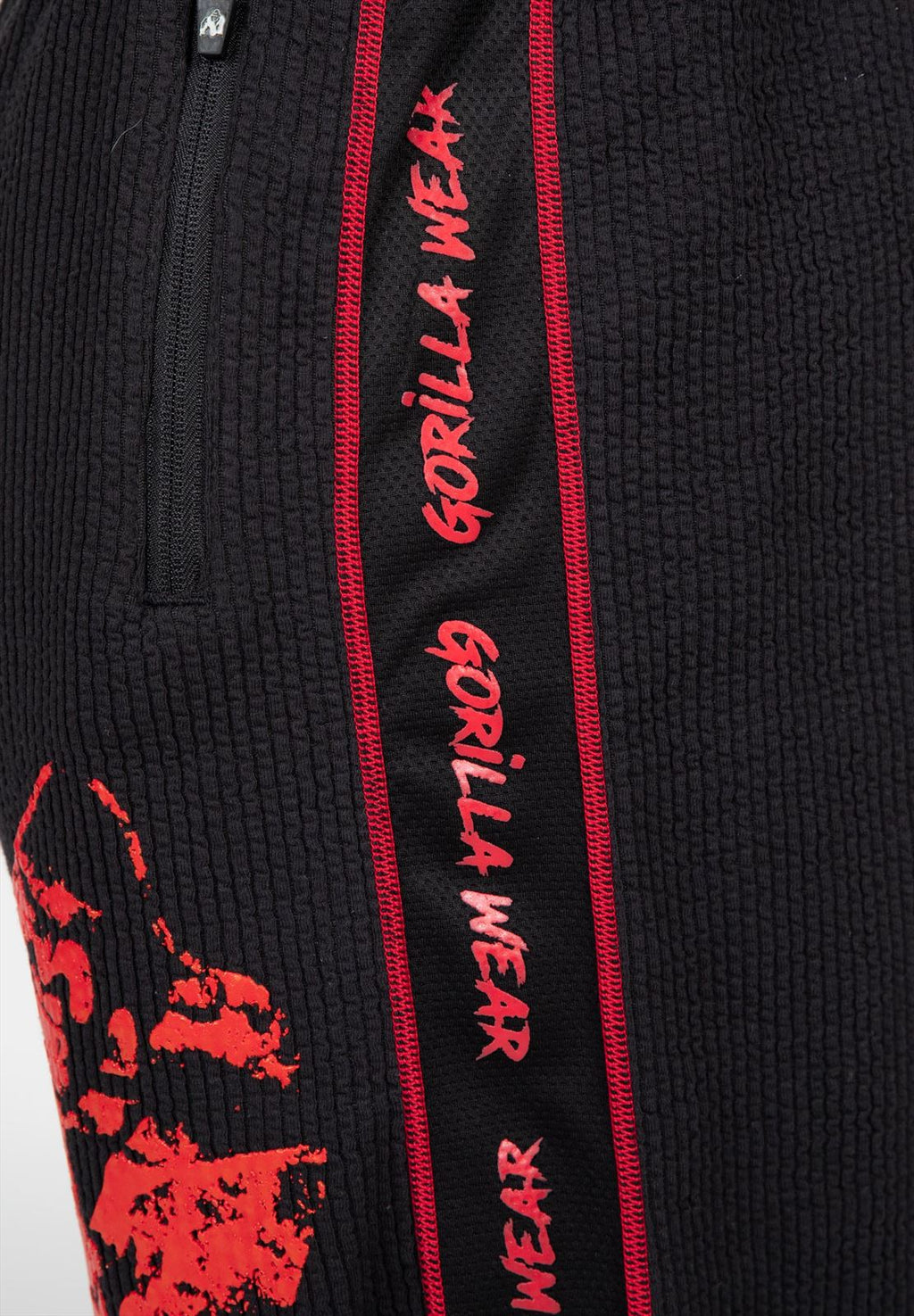 Gorilla Wear Buffalo Old School Workout Shorts - Zwart/Rood