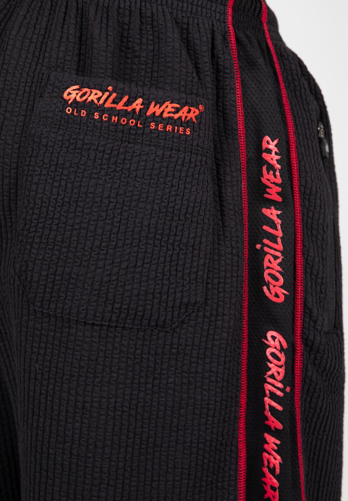 Gorilla Wear Buffalo Old School Workout Shorts - Zwart/Rood