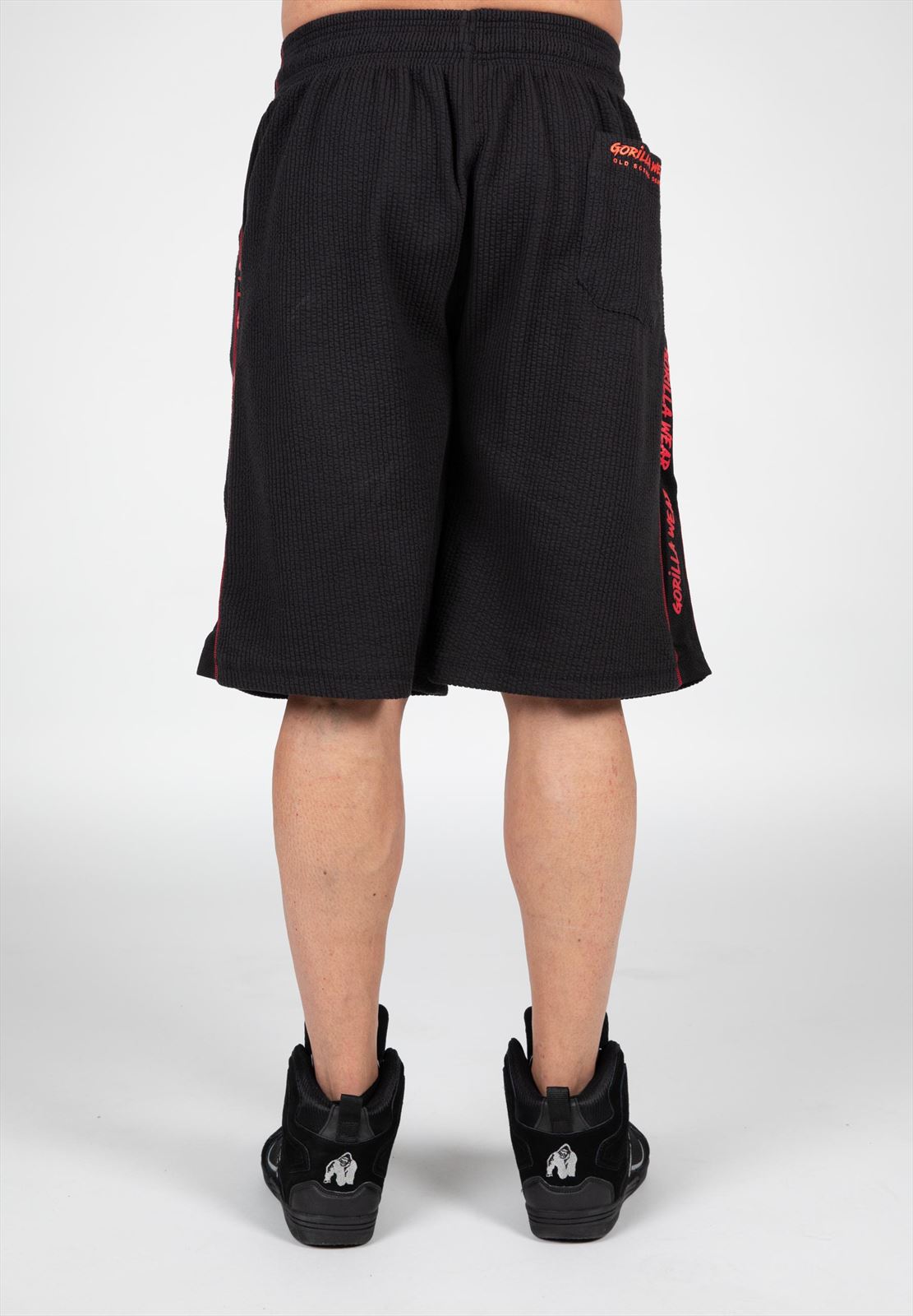 Gorilla Wear Buffalo Old School Workout Shorts - Zwart/Rood