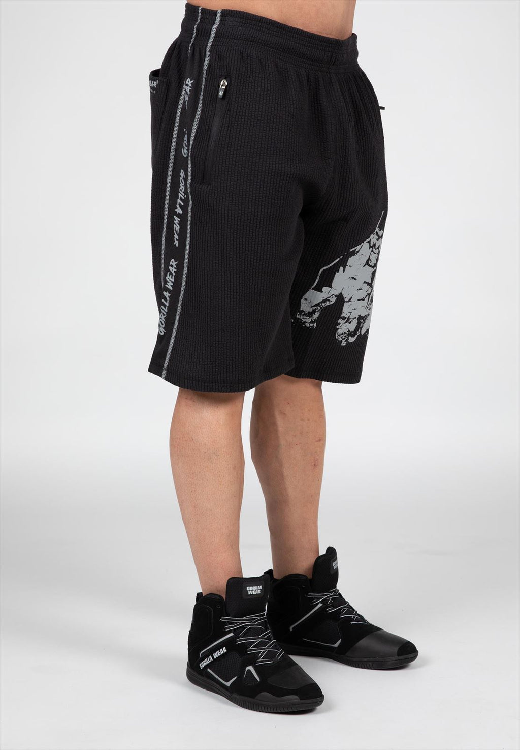 Gorilla Wear Buffalo Old School Workout Shorts - Zwart/Grijs