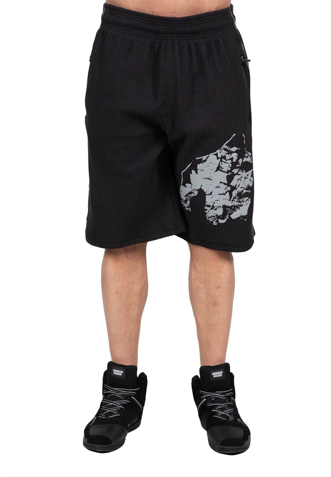 Gorilla Wear Buffalo Old School Workout Shorts - Zwart/Grijs