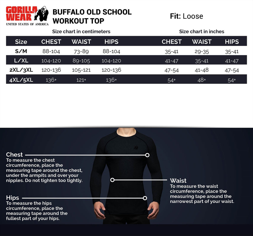 Gorilla Wear Buffalo Old School Workout T-Shirt - Zwart/Rood