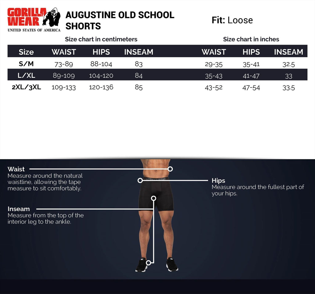Gorilla Wear Augustine Old School Shorts - Grijs