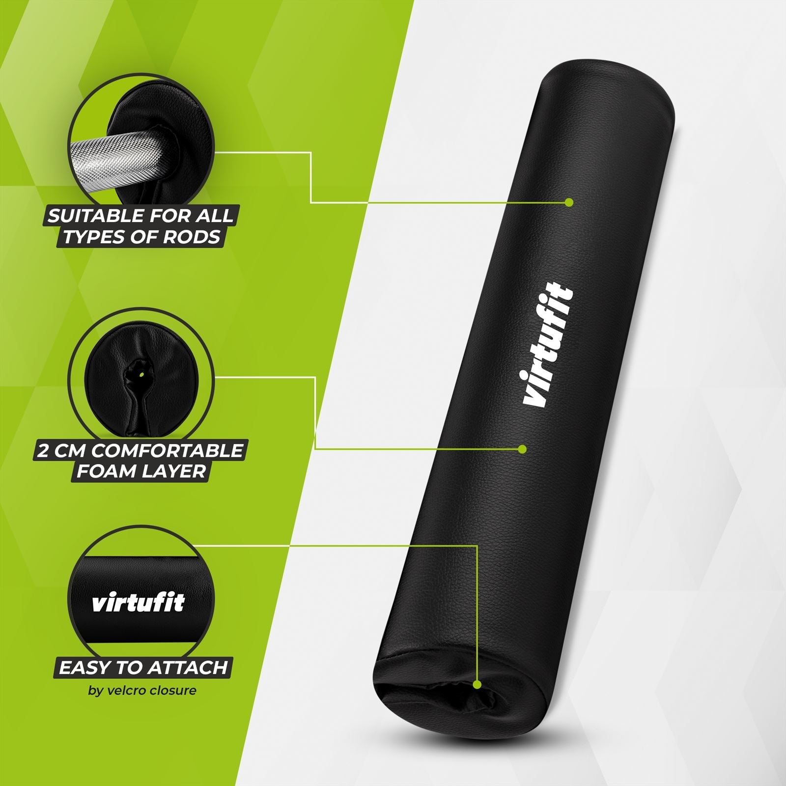VirtuFit Bar Pad Pro - Luxe Nekbeschermer voor Halterstang