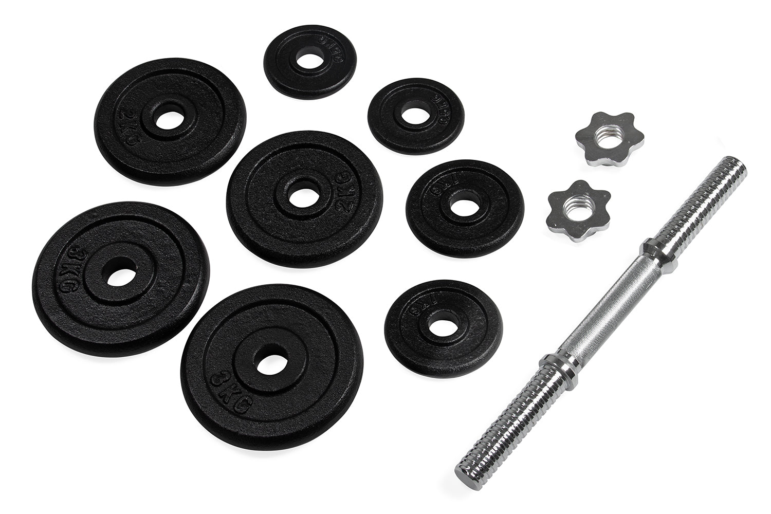 VirtuFit Dumbbellset Pro - Verstelbare Halterset - Gietijzer - 2 x 15 kg