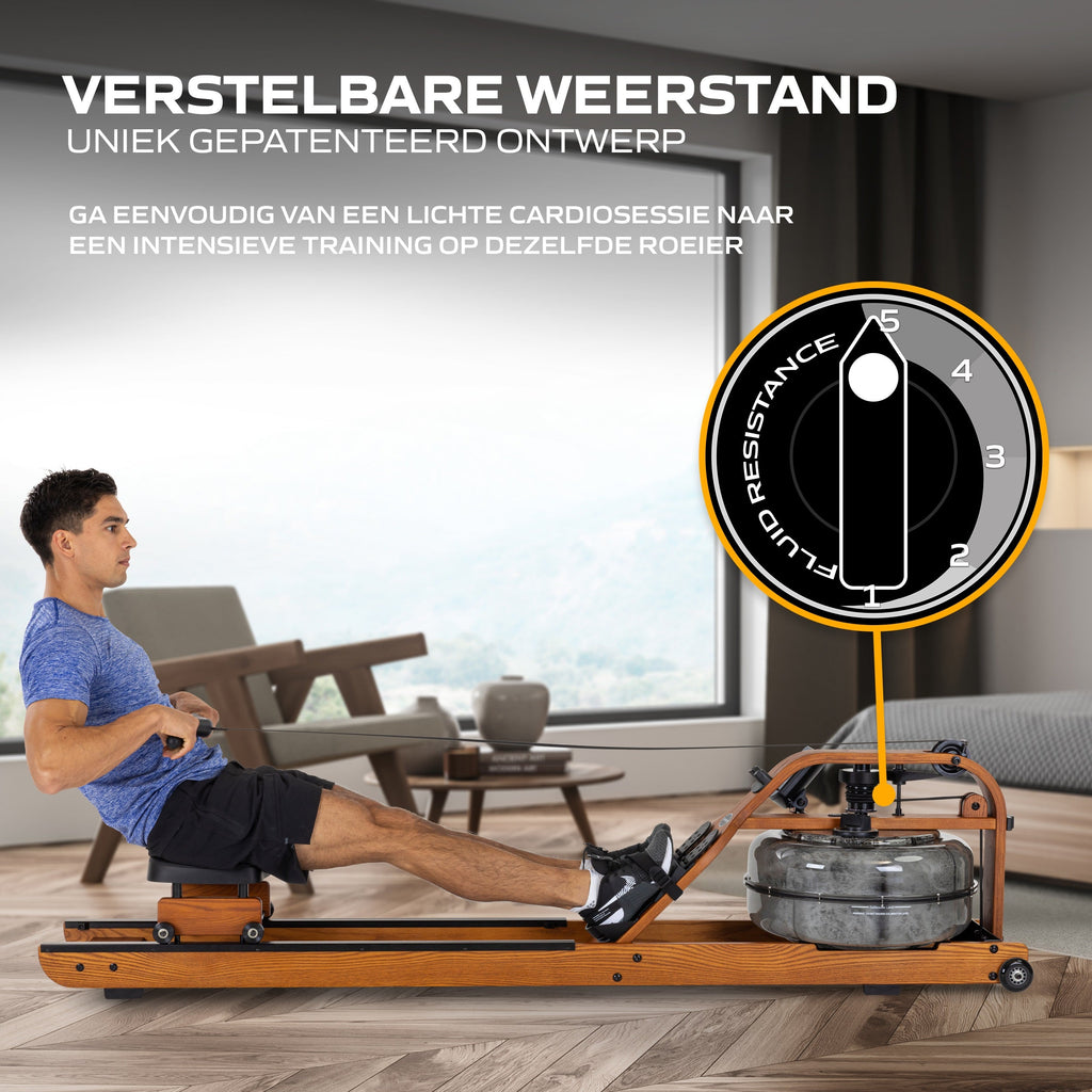 Fluid Rower Viking 3V Roeitrainer - Donker Eiken