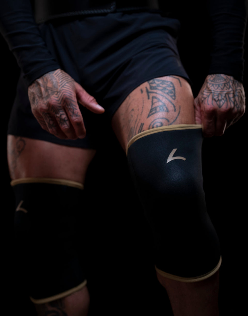 Reeva Powerlifting Knee Sleeves - Knie Bandages - 7 mm - Goud